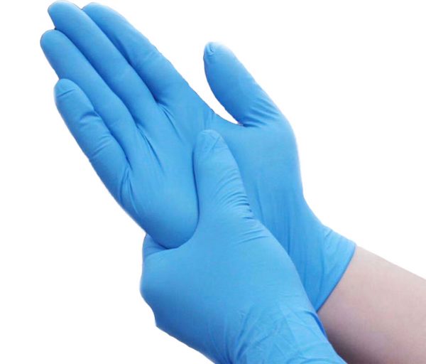 blue medical gloves