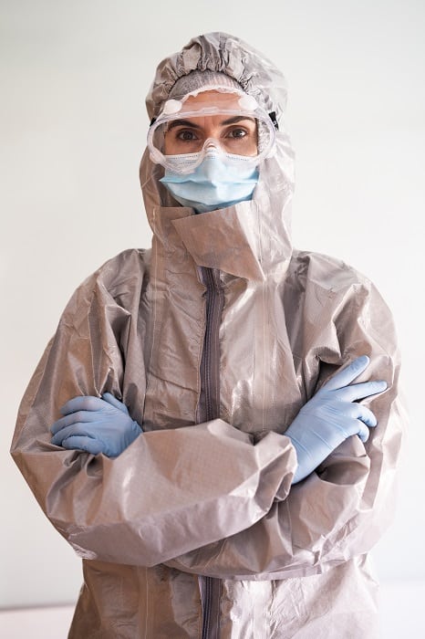 a Doctor wearing a PPE
