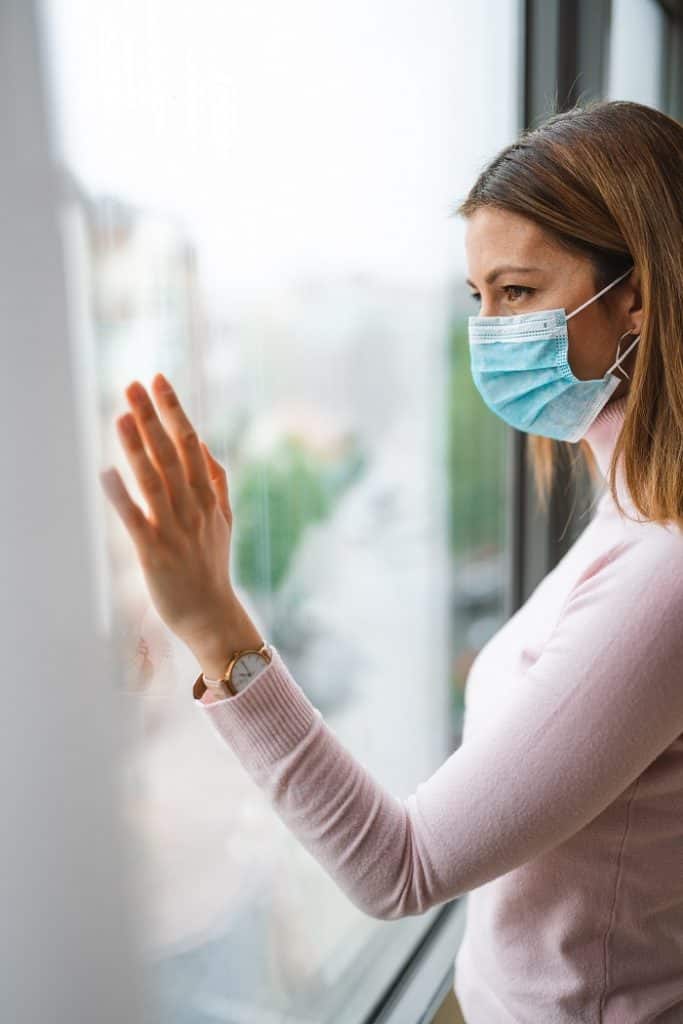 american woman wearing a mask